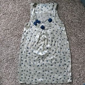 Shift dress sleeveless birds